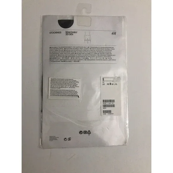 H&M  Women’s Stockings Semi Shiny 20 DEN Black Color Size XS - Picture 3 of 5